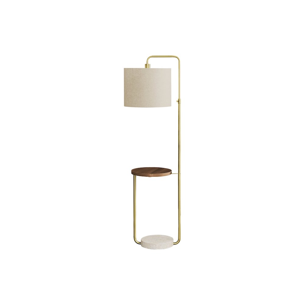 Sabeen - Lighting 67"H Floor Lamp Usb Port Included Brass Metal Beige