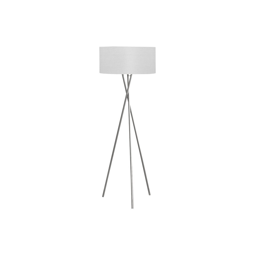 Louetta - Lighting 62"H Floor Lamp Nickel Metal Grey Shade Contemporary