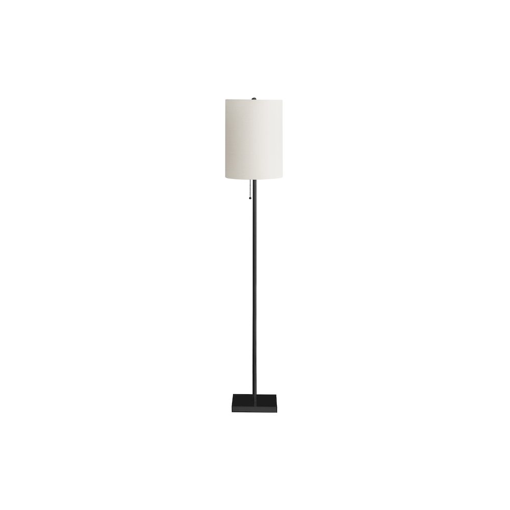 Lorana - Lighting 62"H Floor Lamp Black Metal Ivory / Cream Shade