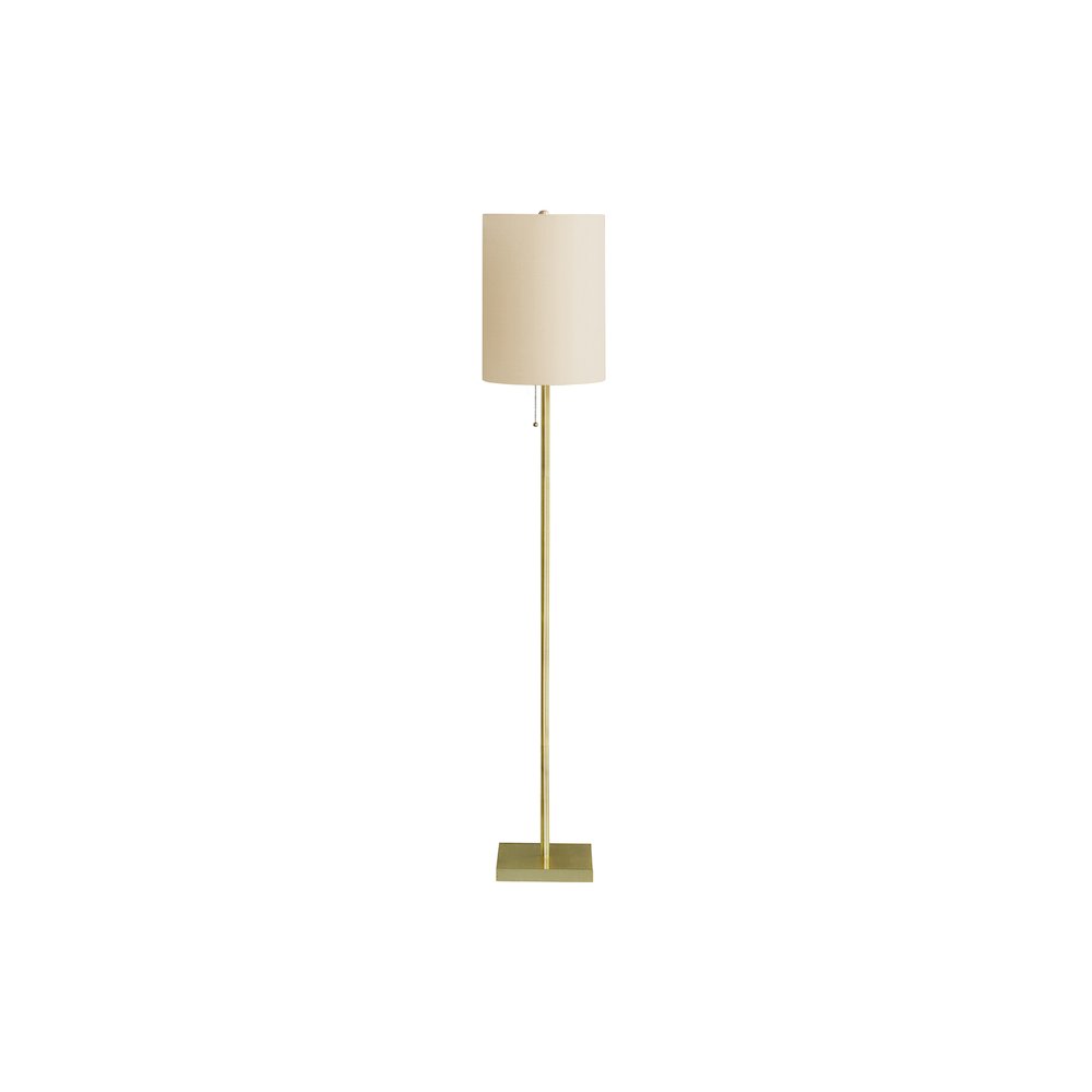 Garron - Lighting 62"H Floor Lamp Brass Metal Ivory / Cream Shade