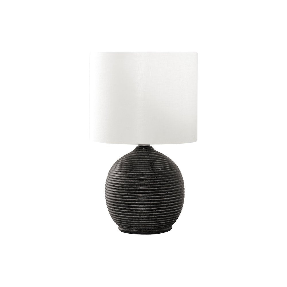 Bishop - Lighting 16"H Table Lamp Black Resin Ivory / Cream Shade