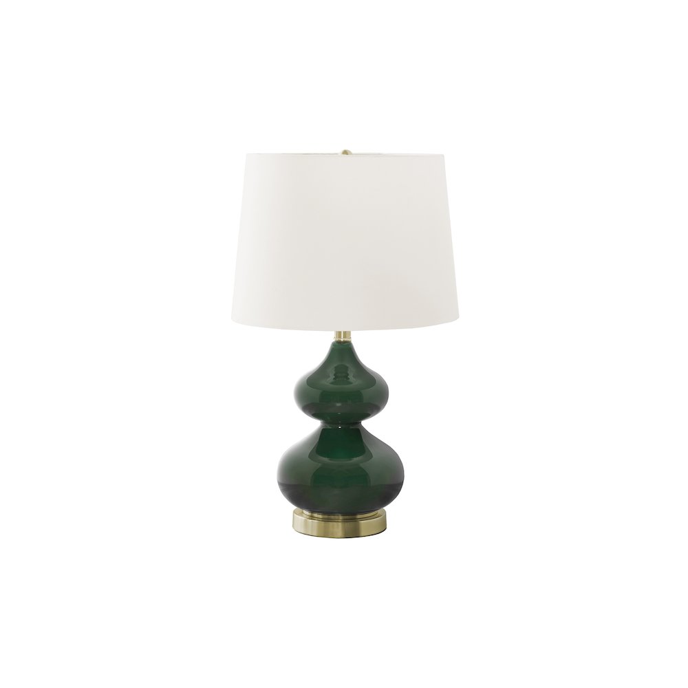 Nitza - Lighting 24"H Table Lamp Green Glass Ivory / Cream Shade