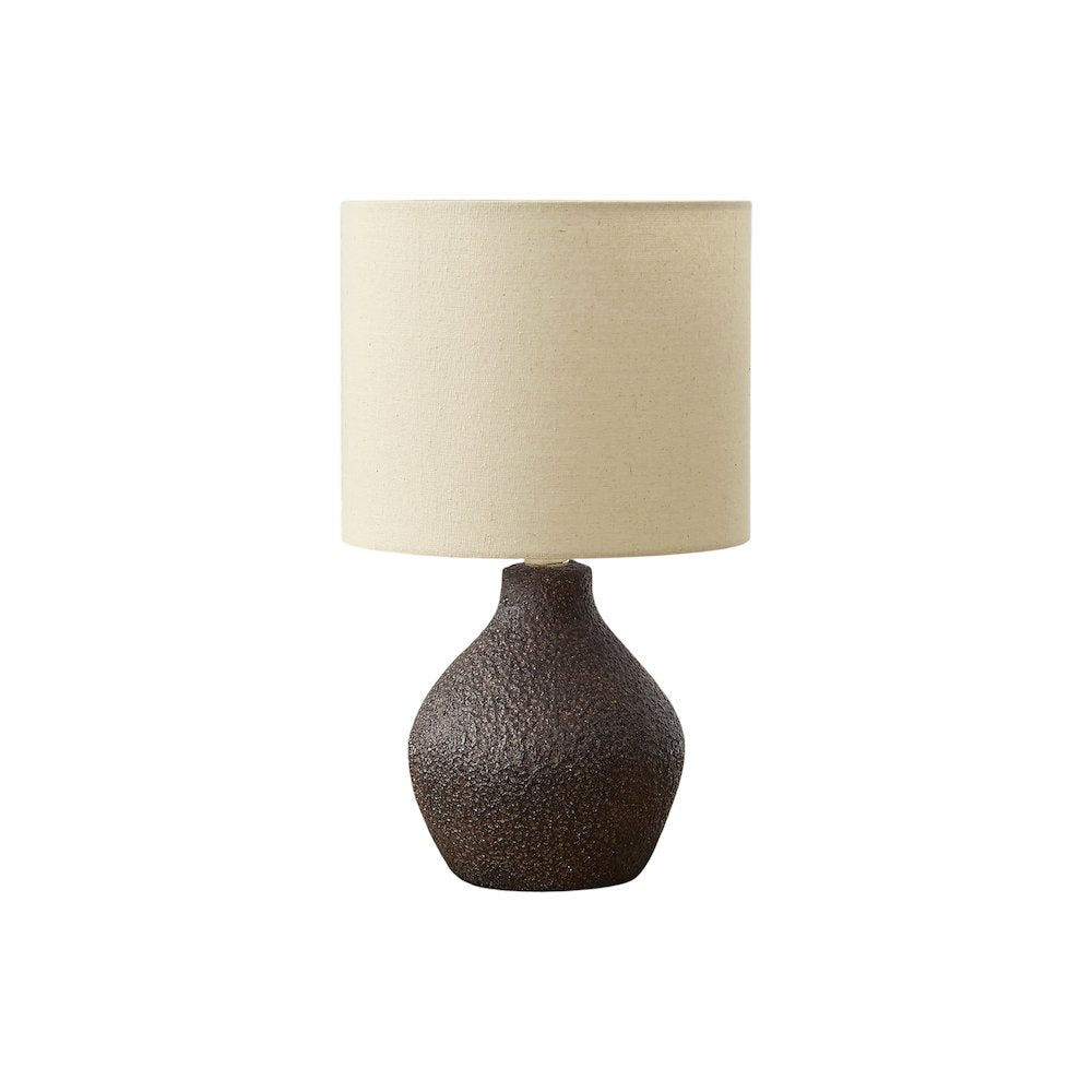 Tazara - Lighting 16"H Table Lamp Brown Resin Beige Shade Contemporary