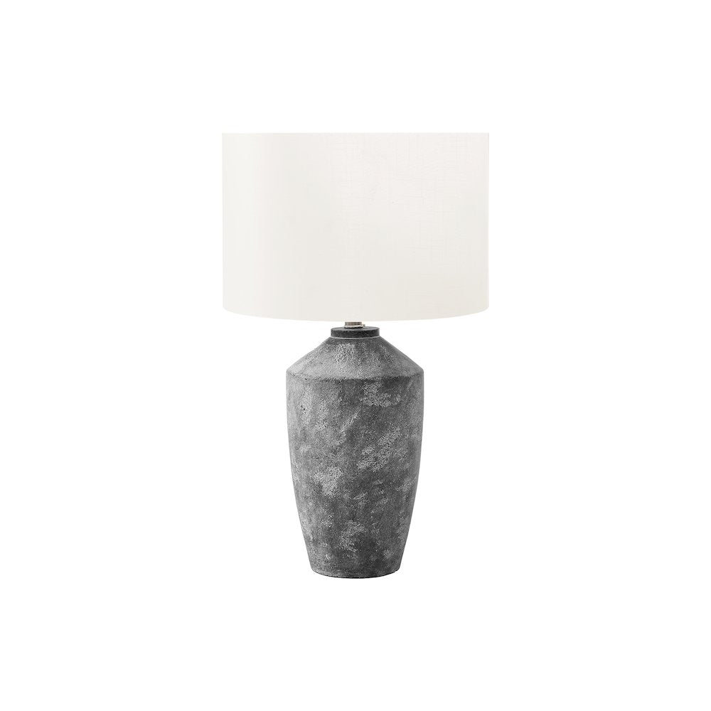 Sampson - Lighting 25"H Table Lamp Grey Concrete Ivory / Cream Shade