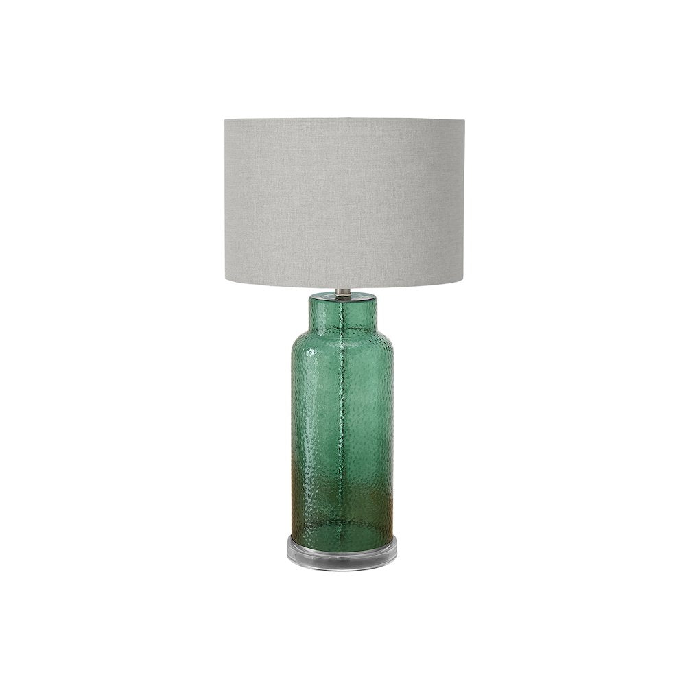Berilo - Lighting 28"H Table Lamp Green Glass Grey Shade Contemporary Modern