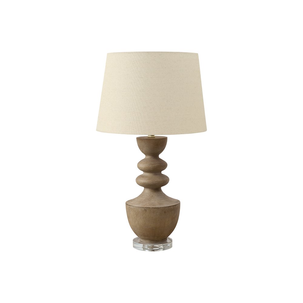 Leyna - Lighting 28"H Table Lamp Brown Resin Beige Shade Transitional