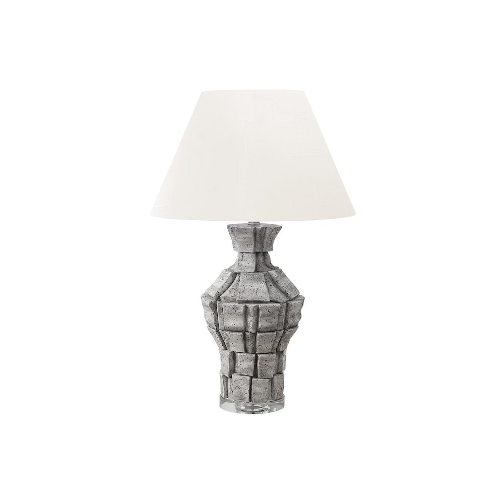 Niko - Lighting 28"H Table Lamp Grey Resin Ivory / Cream Shade