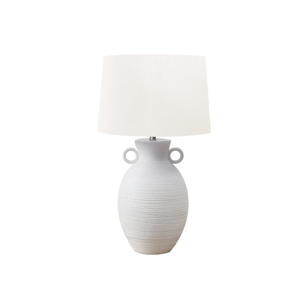 Idra - Lighting 30"H Table Lamp White Ceramic Ivory / Cream Shade