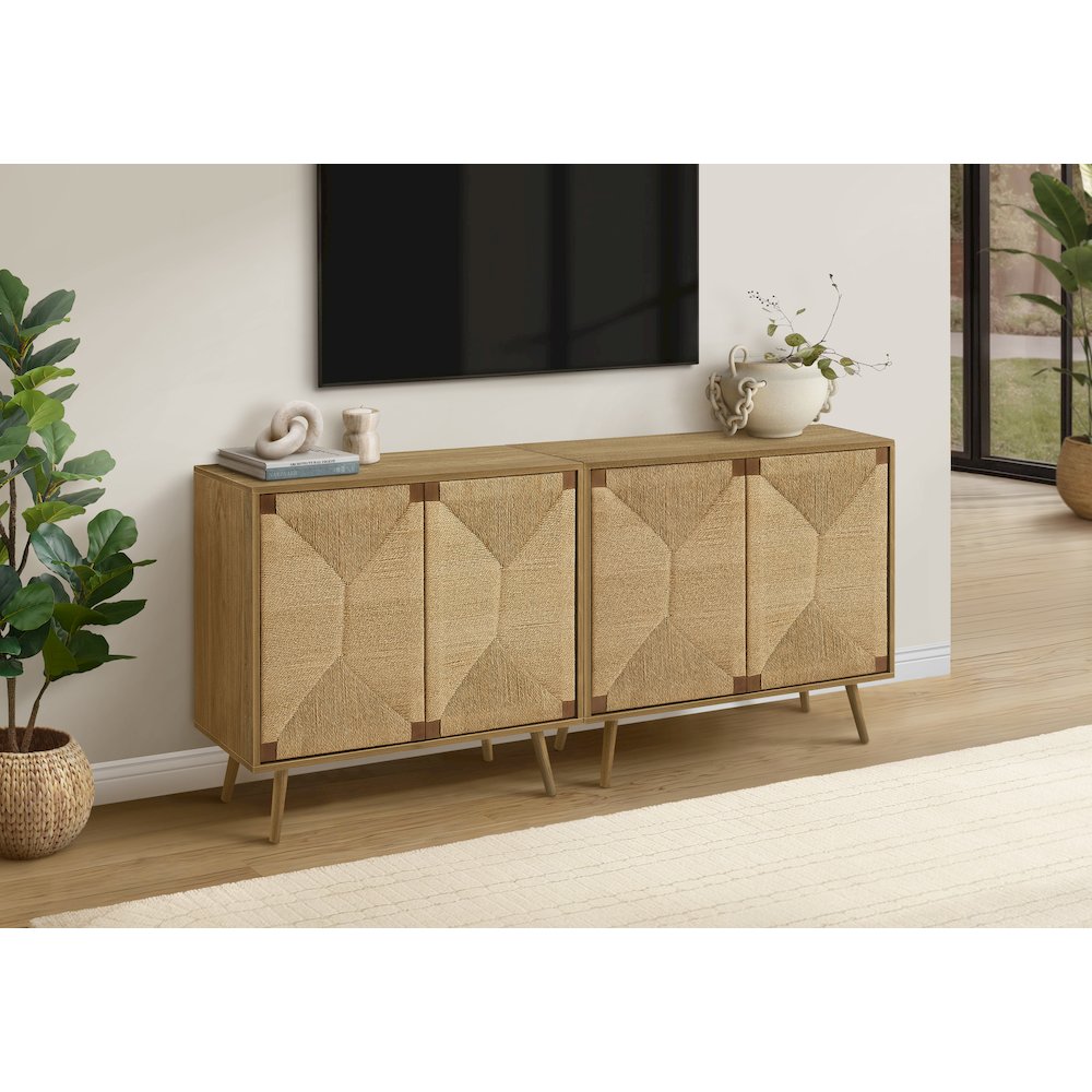 Hirst - Accent Chest 36" Wide 2 Door Cabinet Storage Decorative Light