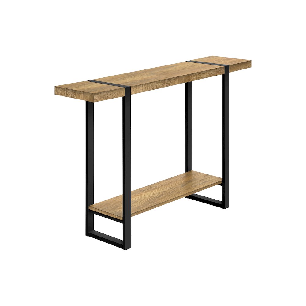 Accent Table, Console, Entryway, Narrow, Sofa, Living Room, Bedroom, Mango Wood-look Laminate, Black Metal, Contemporary, Modern
