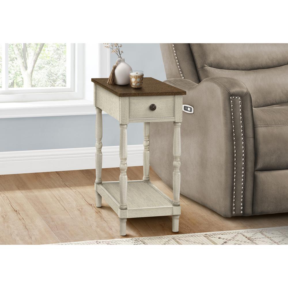 Haylie - Accent Table 2 Tier End Side Table Nightstand Bedroom Narrow