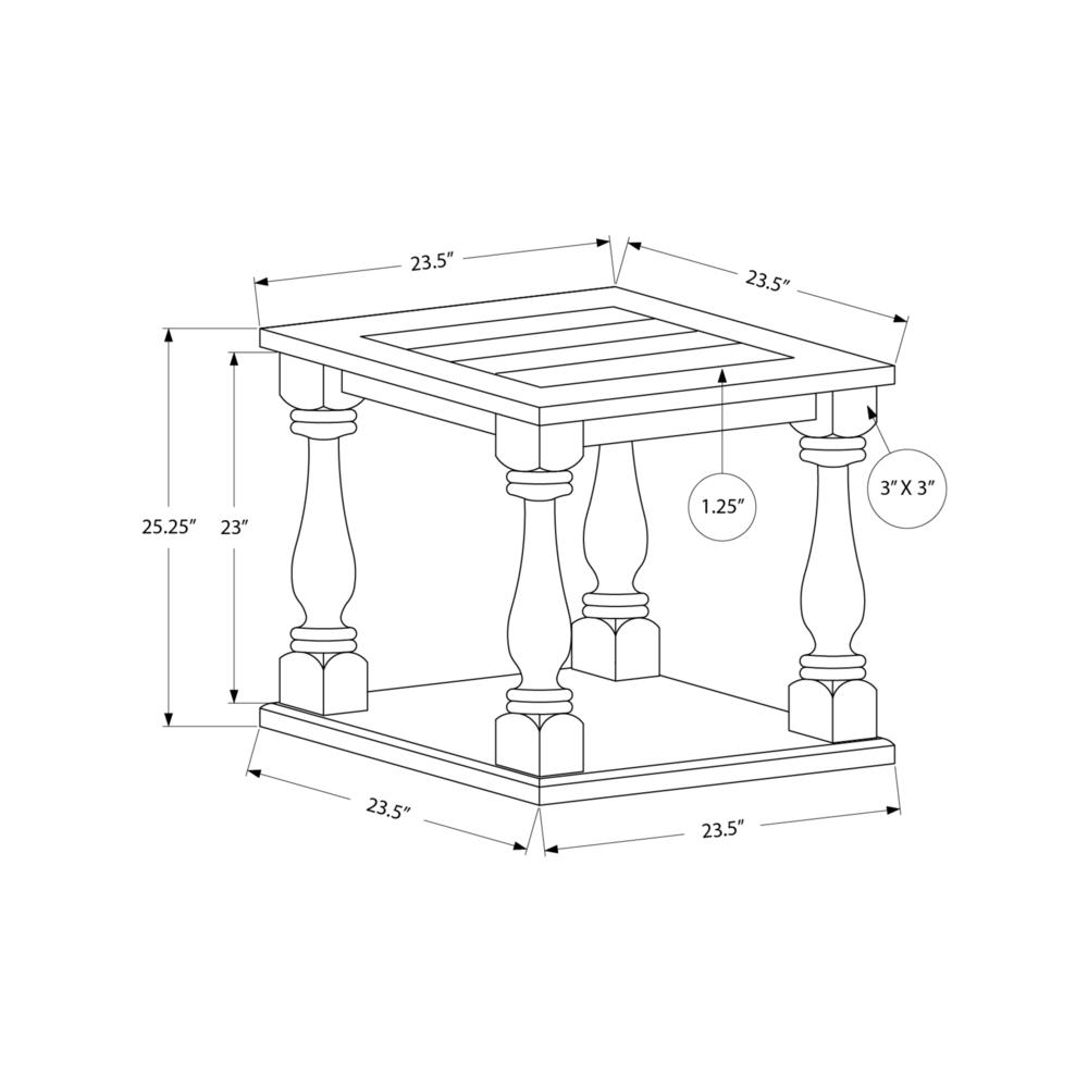Verina - Accent Table 2 Tier End Side Table Square Nightstand Bedroom