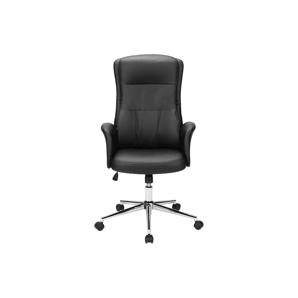 Nicolette - Office Chair Swivel Adjustable Height Armrests Ergonomic Work Black Leather