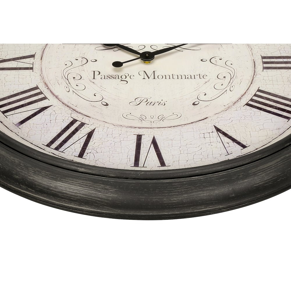 Yorick - Clocks 30" Round Large Oversized Wall Clock Brown Transitional