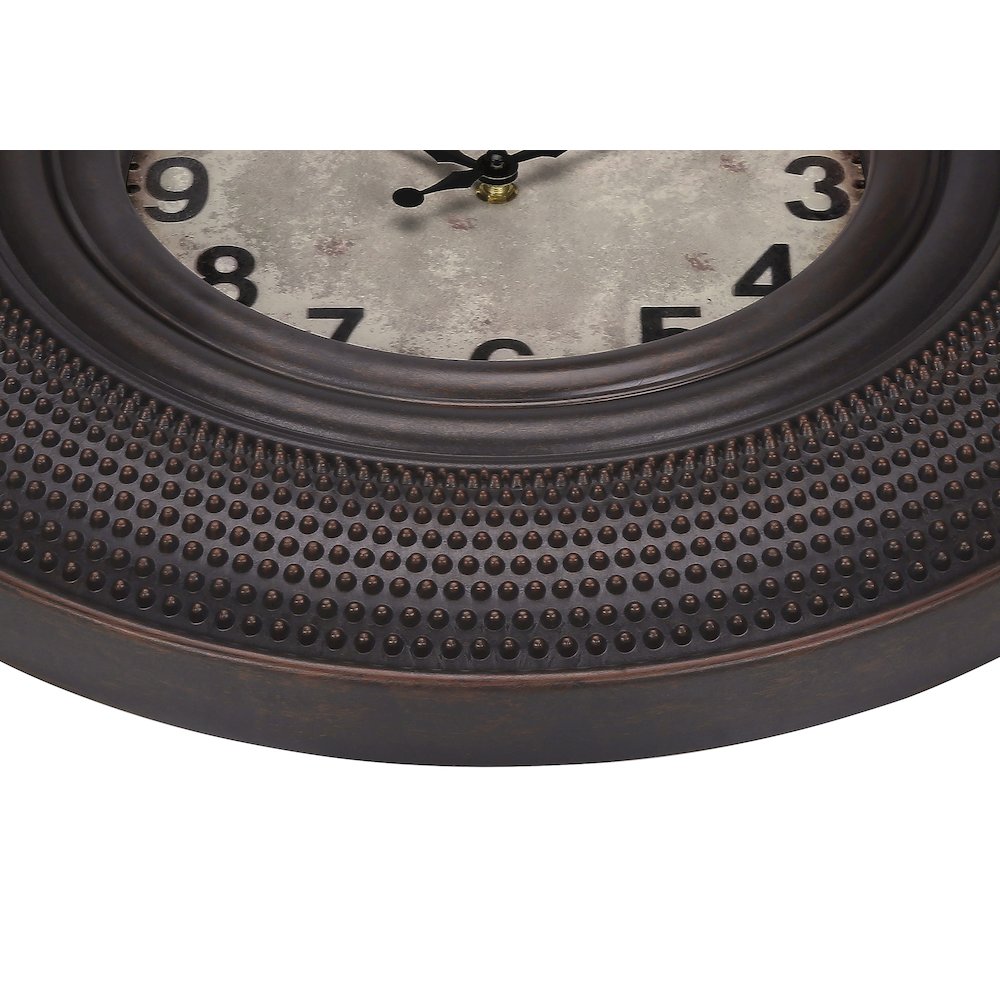 Kobe - Clocks 20" Round Wall Clock Antique Brown Transitional