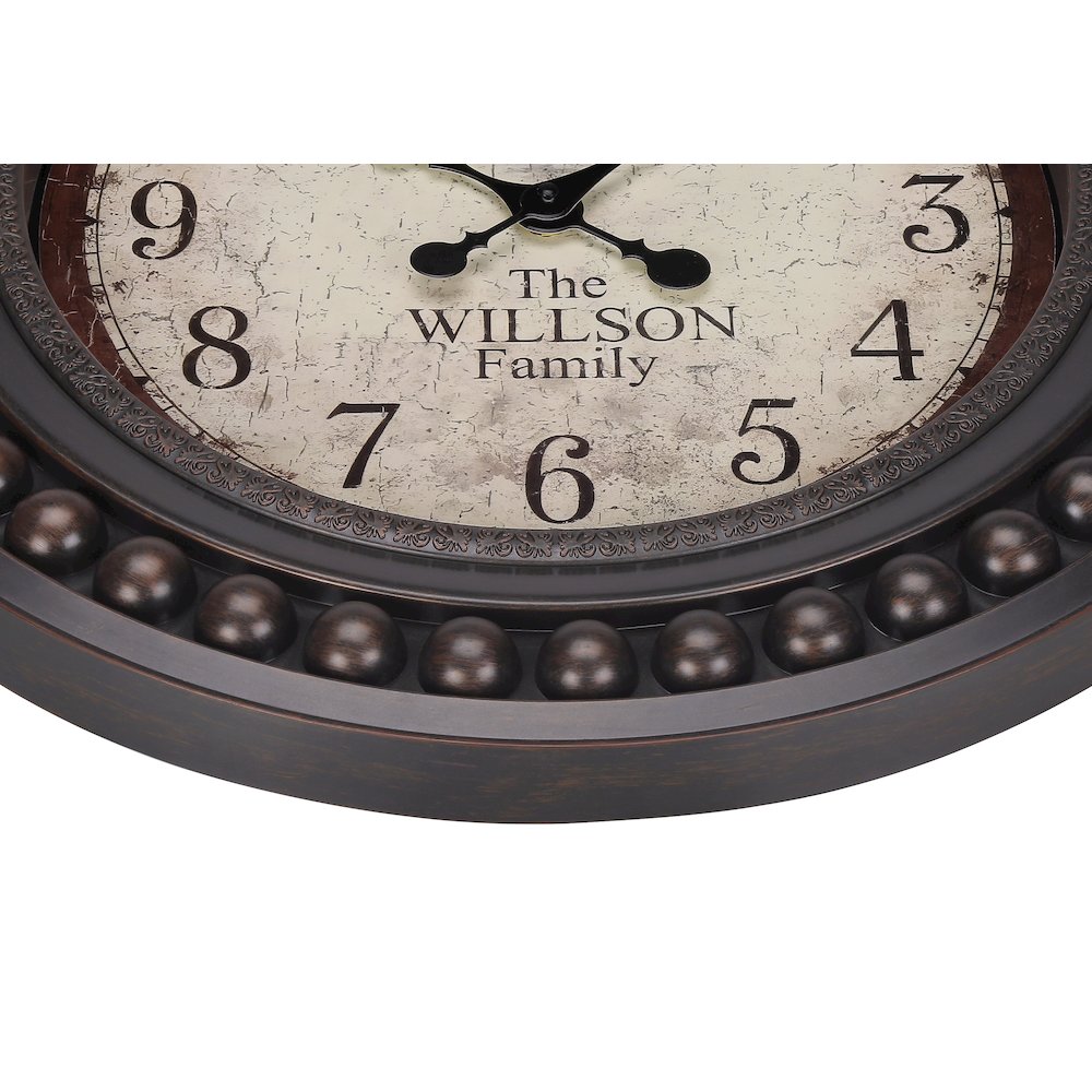 Osaka - Clocks 20" Round Wall Clock Antique Brown Transitional