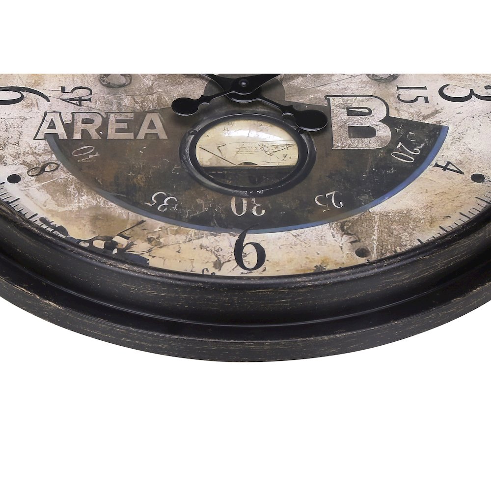 Umar - Clocks 20" Round Wall Clock Antique Brown Transitional