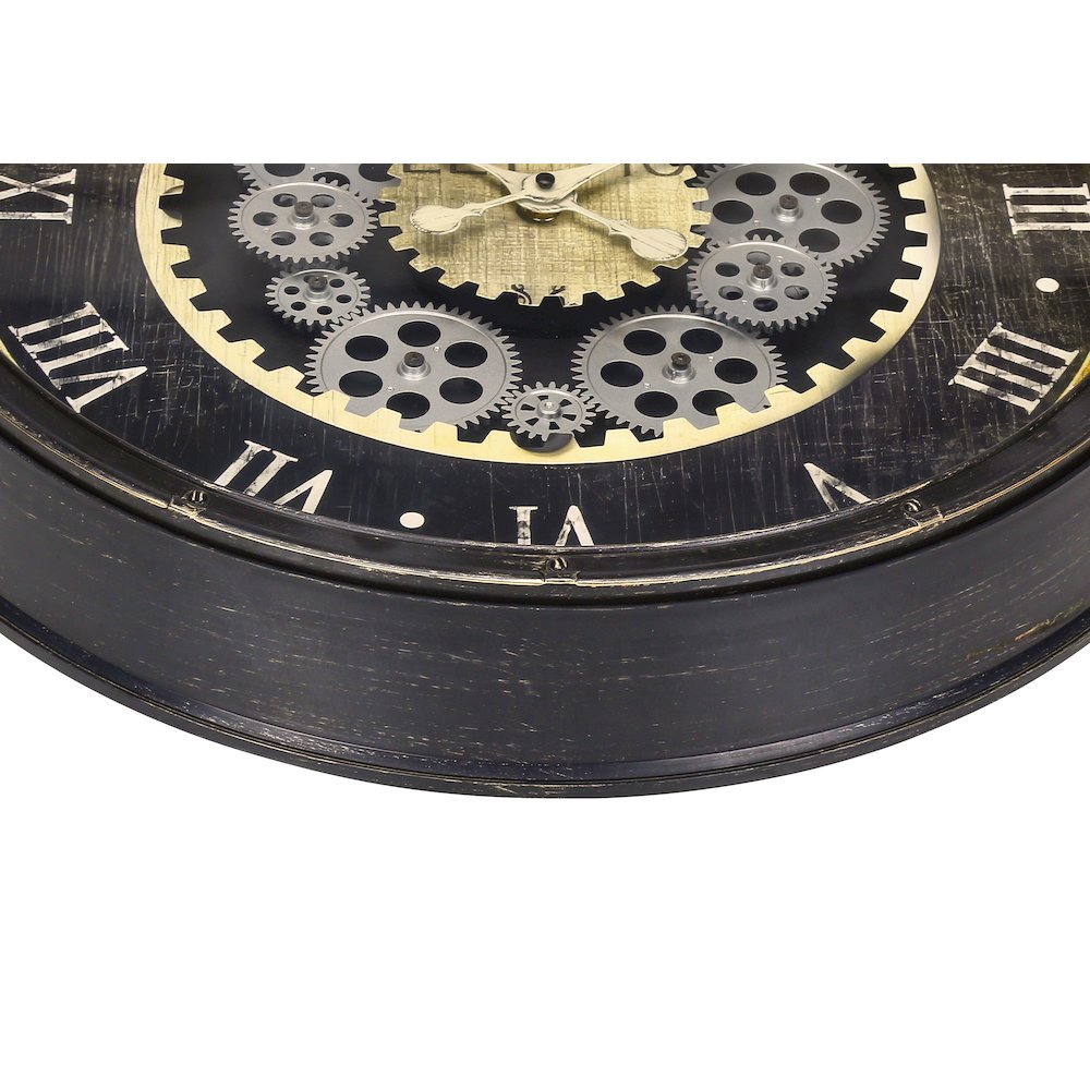 Umika - Clocks 20" Round Gear Mechanism Wall Clock Brown Transitional