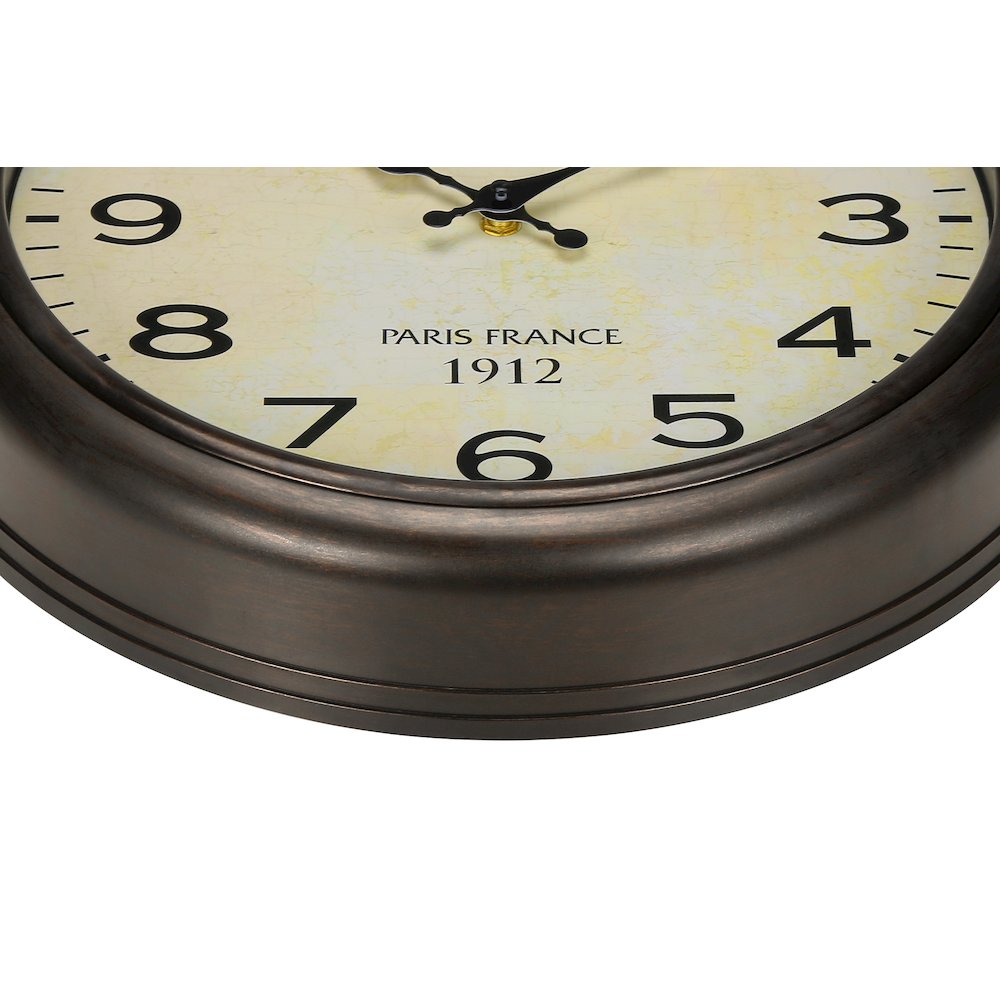 Gates - Clocks 16" Round Wall Clock Antique Brown Transitional
