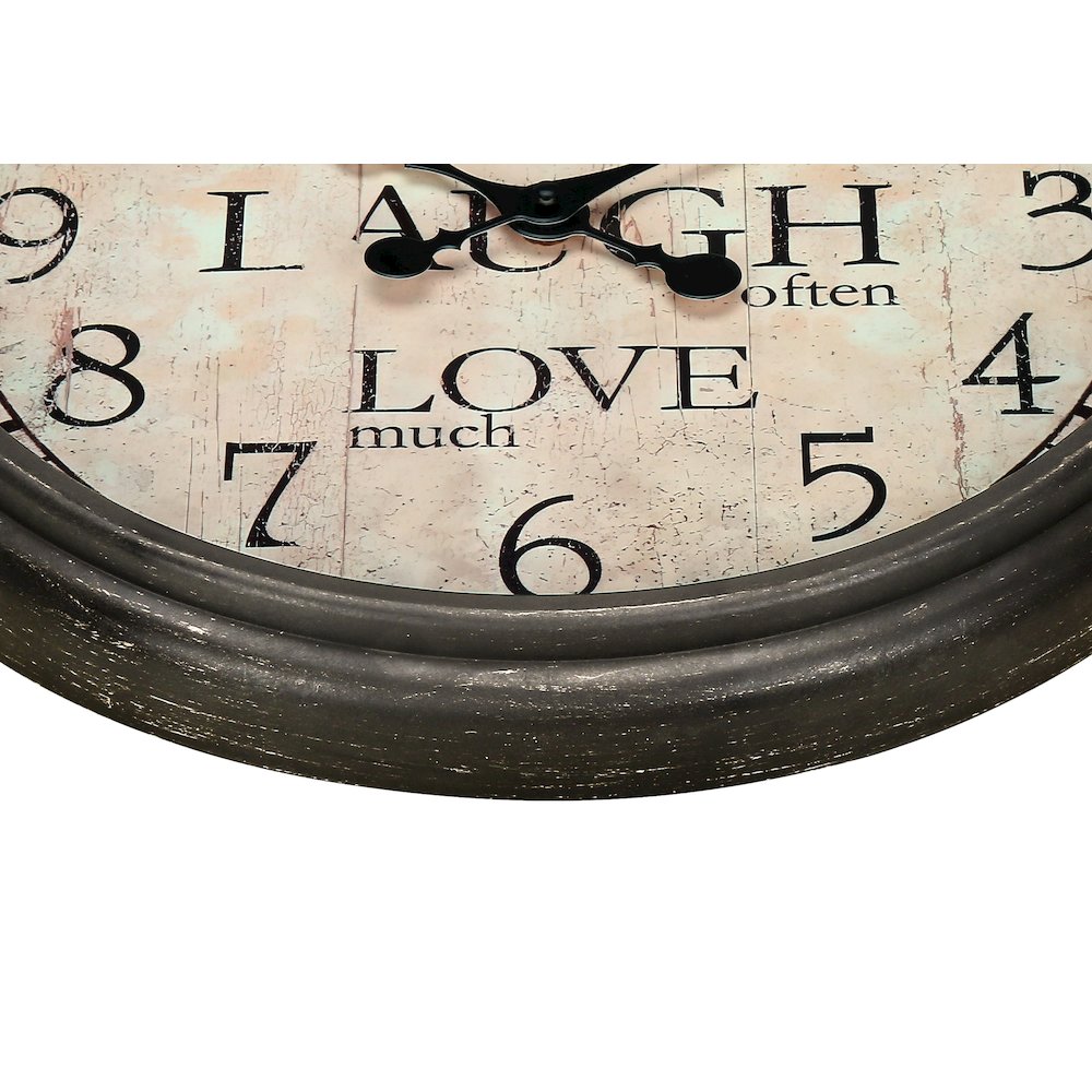 Macayle - Clocks 16" Round Wall Clock Antique Brown Transitional