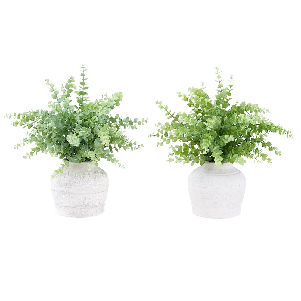Betiana - Artificial Plant Set Of 2 16" Tall Eucalyptus Grass Table