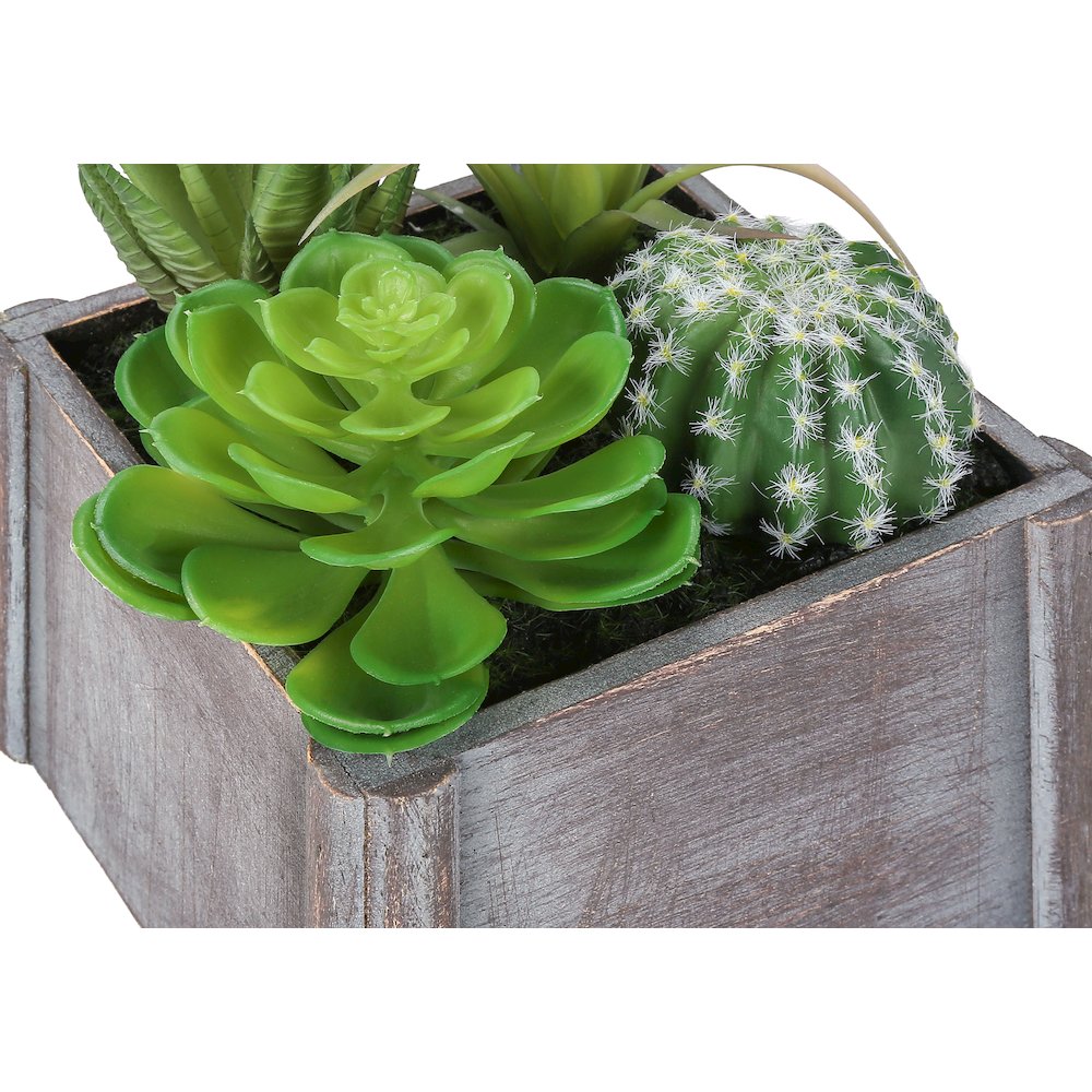 Orella - Artificial Plant Set Of 2 8" Tall Succulent Table Grey