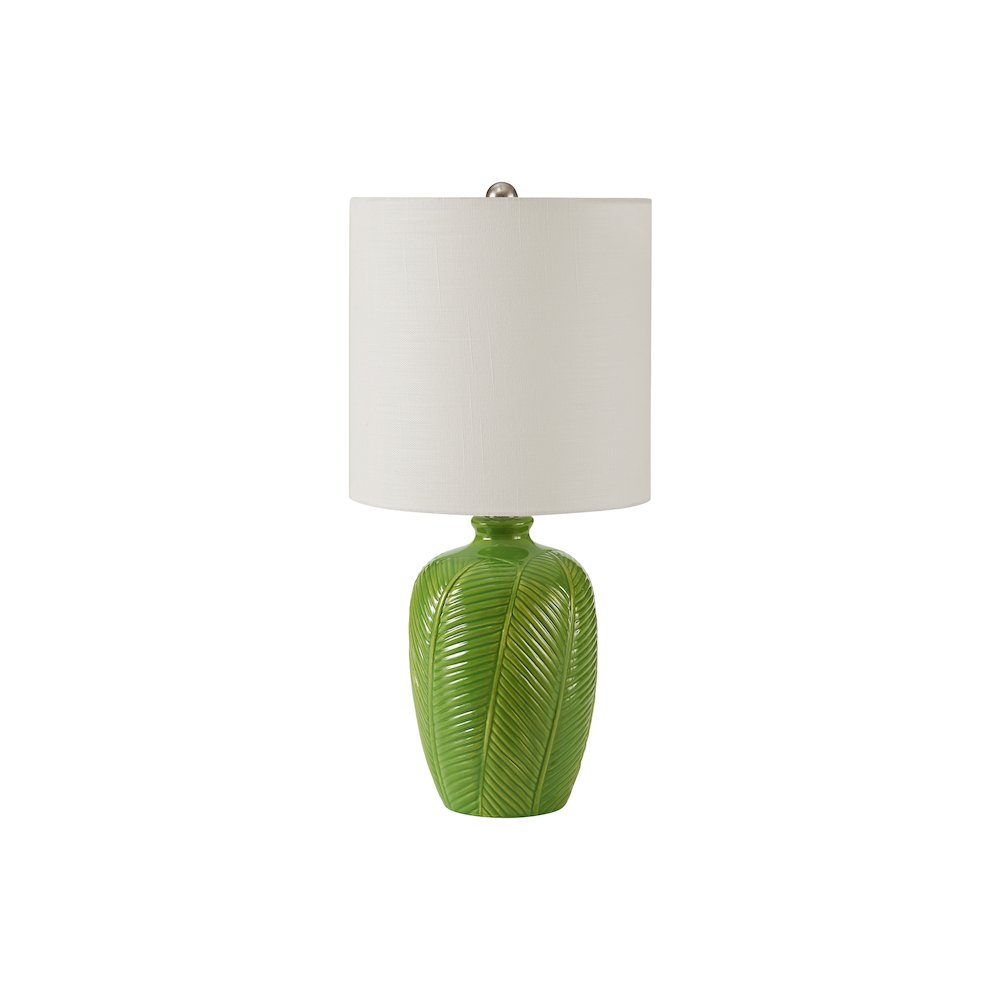 Lighting, 19""H, Table Lamp, Green Ceramic, White Shade, Contemporary