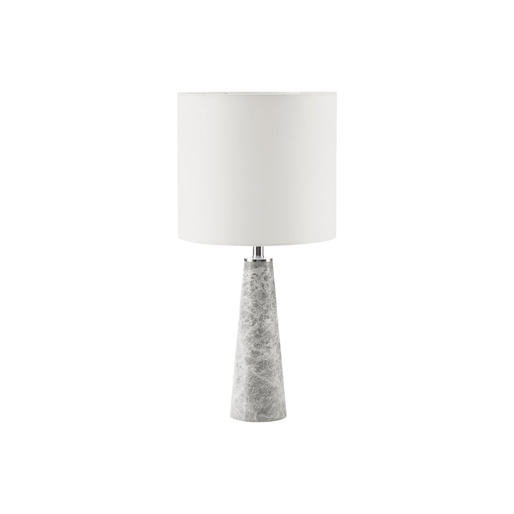 Lighting, 22""H, Table Lamp, Grey Marble, White Shade, Contemporary