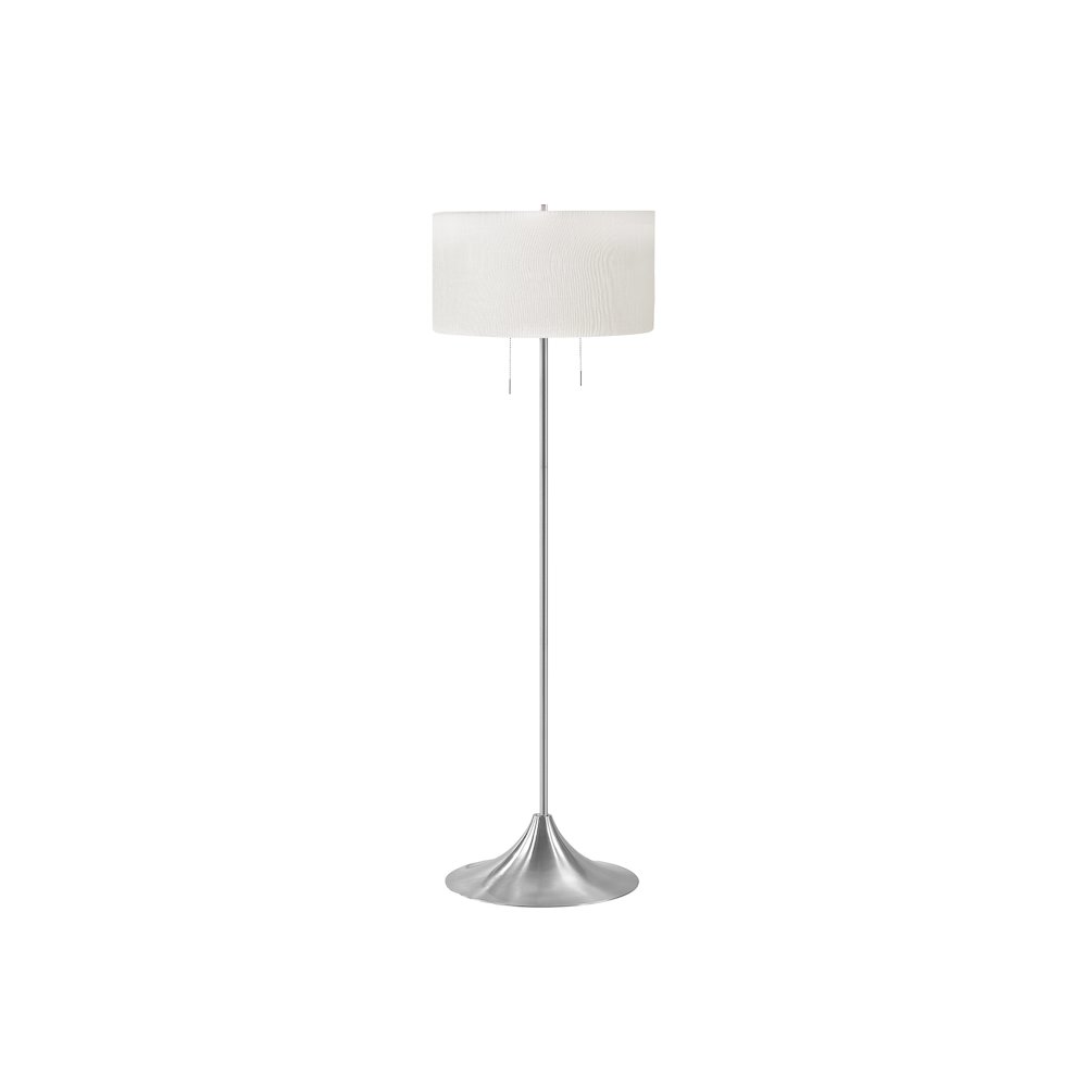 Maryland - Lighting 61"H Floor Lamp Silver Metal Ivory / Cream Shade