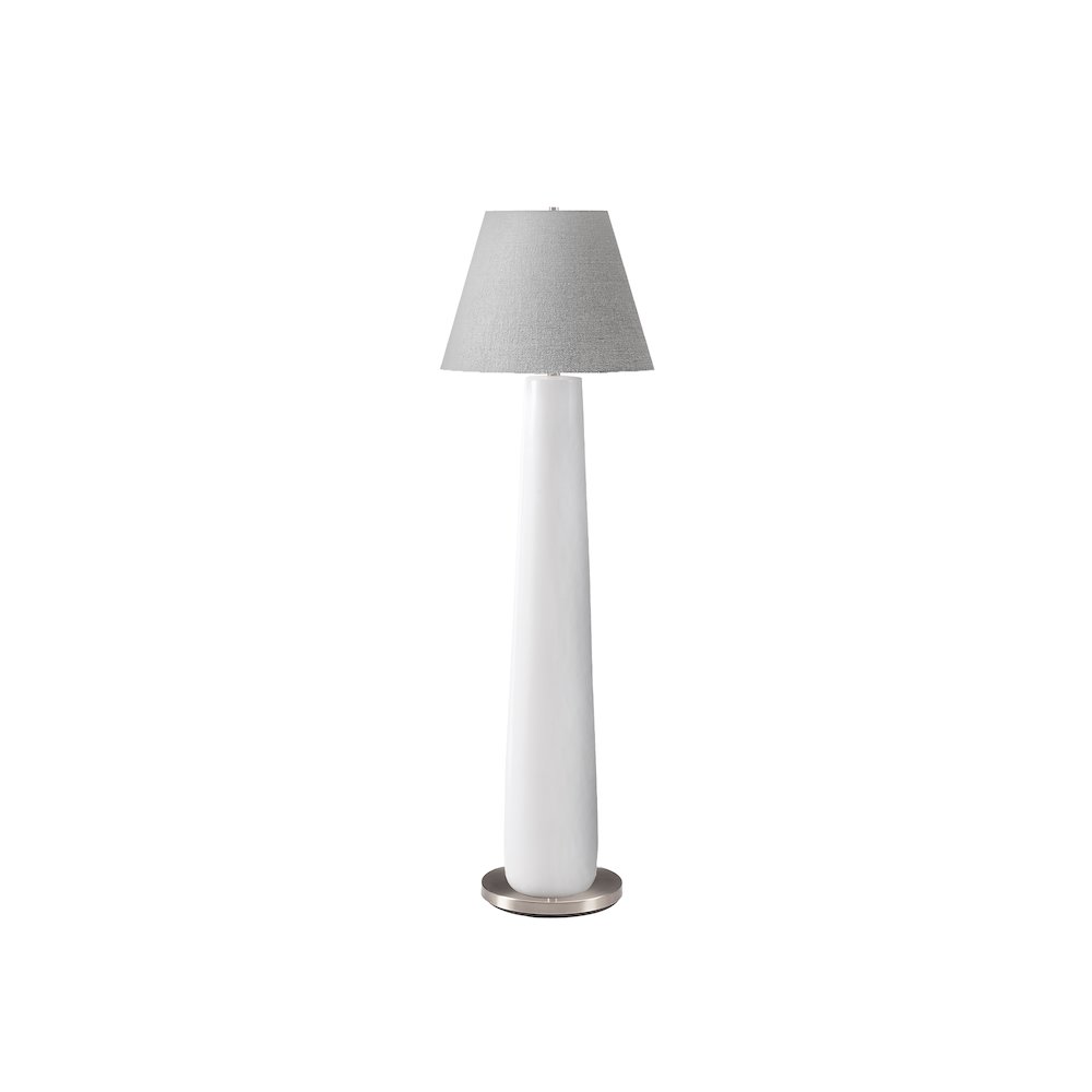 Veneto - Lighting 61"H Floor Lamp White Resin Grey Shade Contemporary