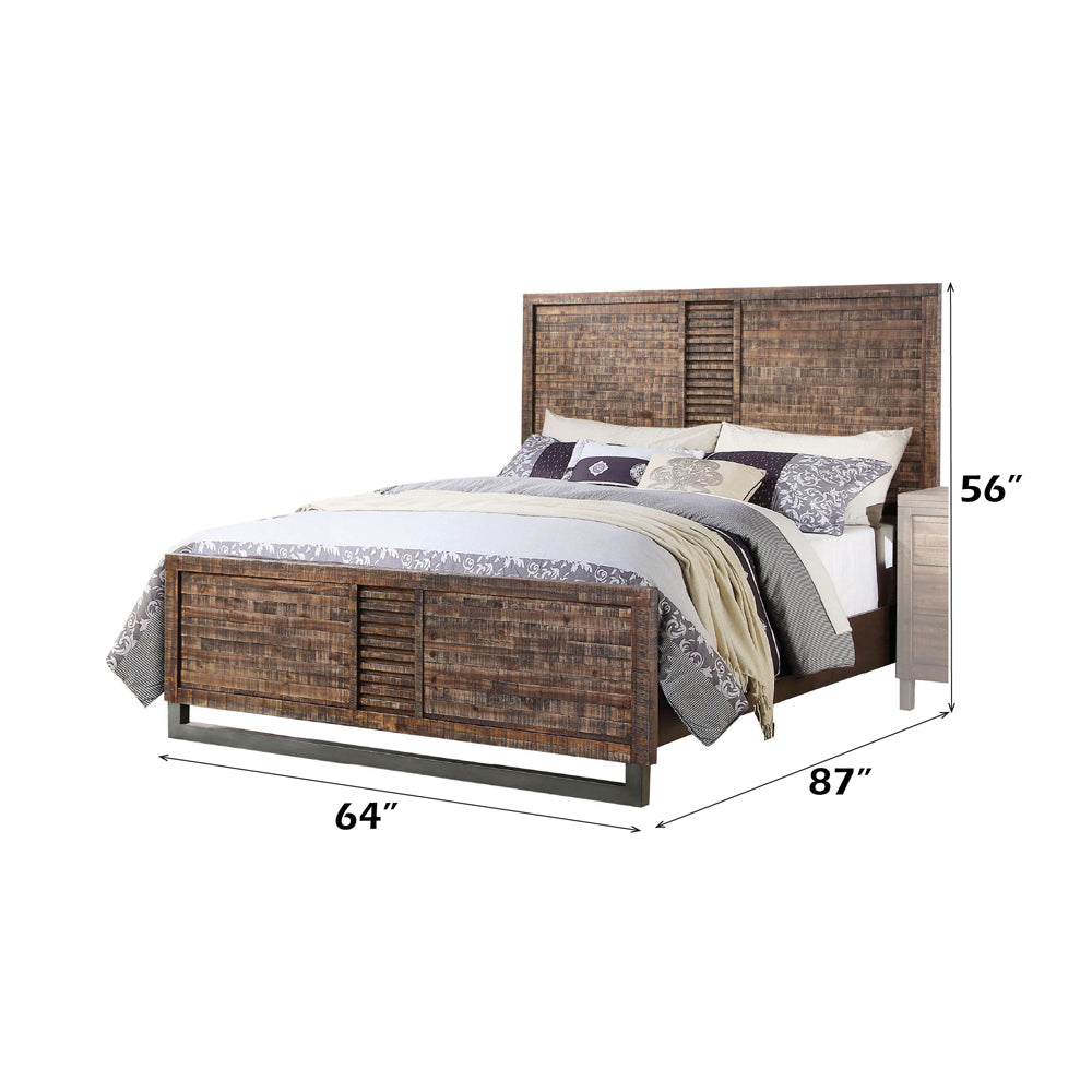Walcott Woven Fabric Upholstered Bed Frame – Contemporary Panel Design with Buttonless Tufting