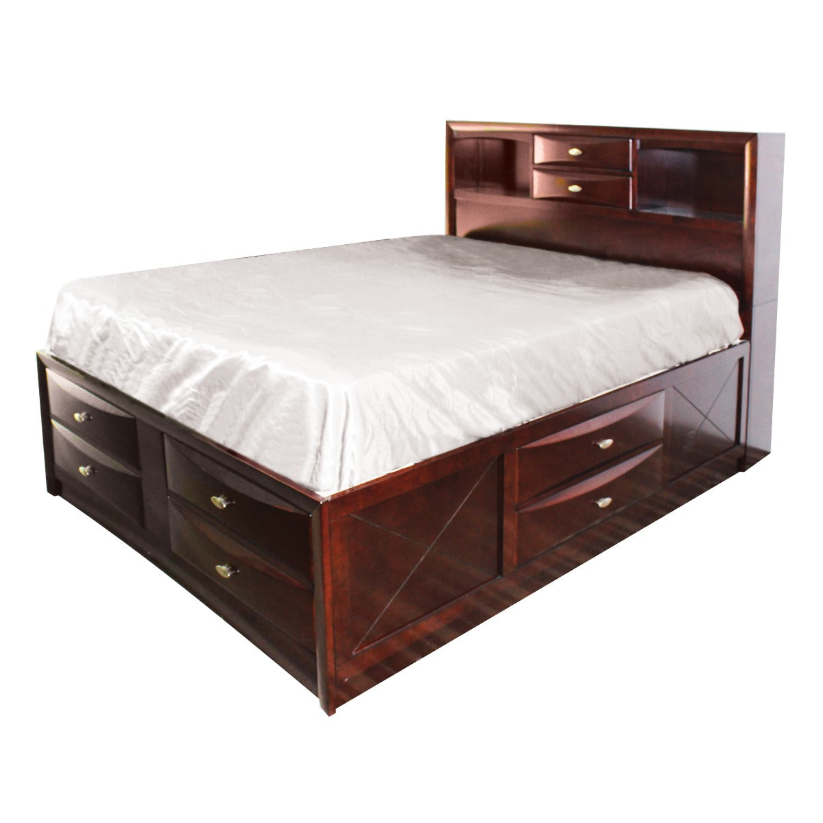 Roop Ireland Dark Espresso Wood Eastern King Bed – Panel Style with Underbed Storage