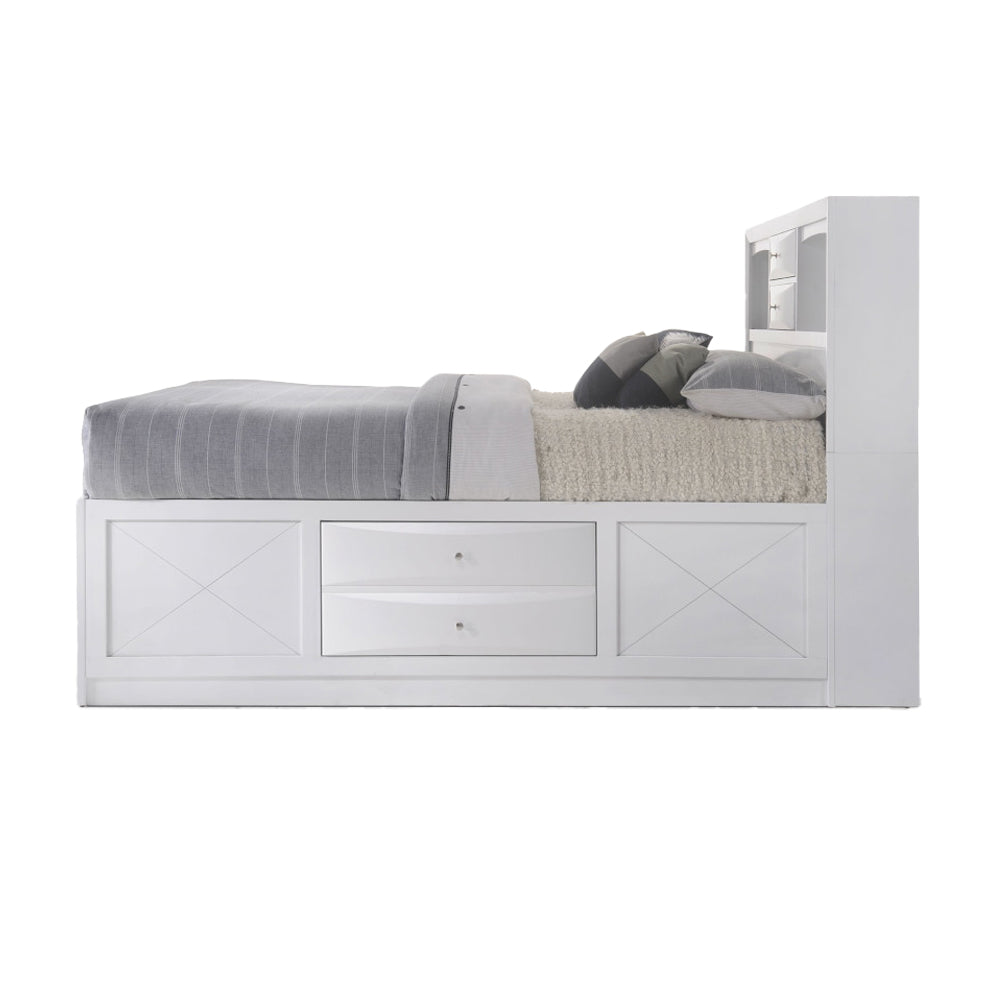 Ireland Eastern King Bed w/Storage, White
