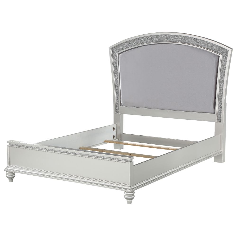 Rhinestone Maverick Collection Cal King Upholstered Bed – Soft Fabric Finish with Clean Lines