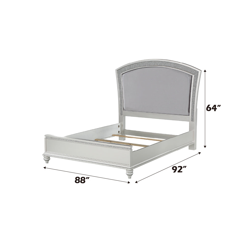 Rhinestone Maverick Collection Cal King Upholstered Bed – Soft Fabric Finish with Clean Lines