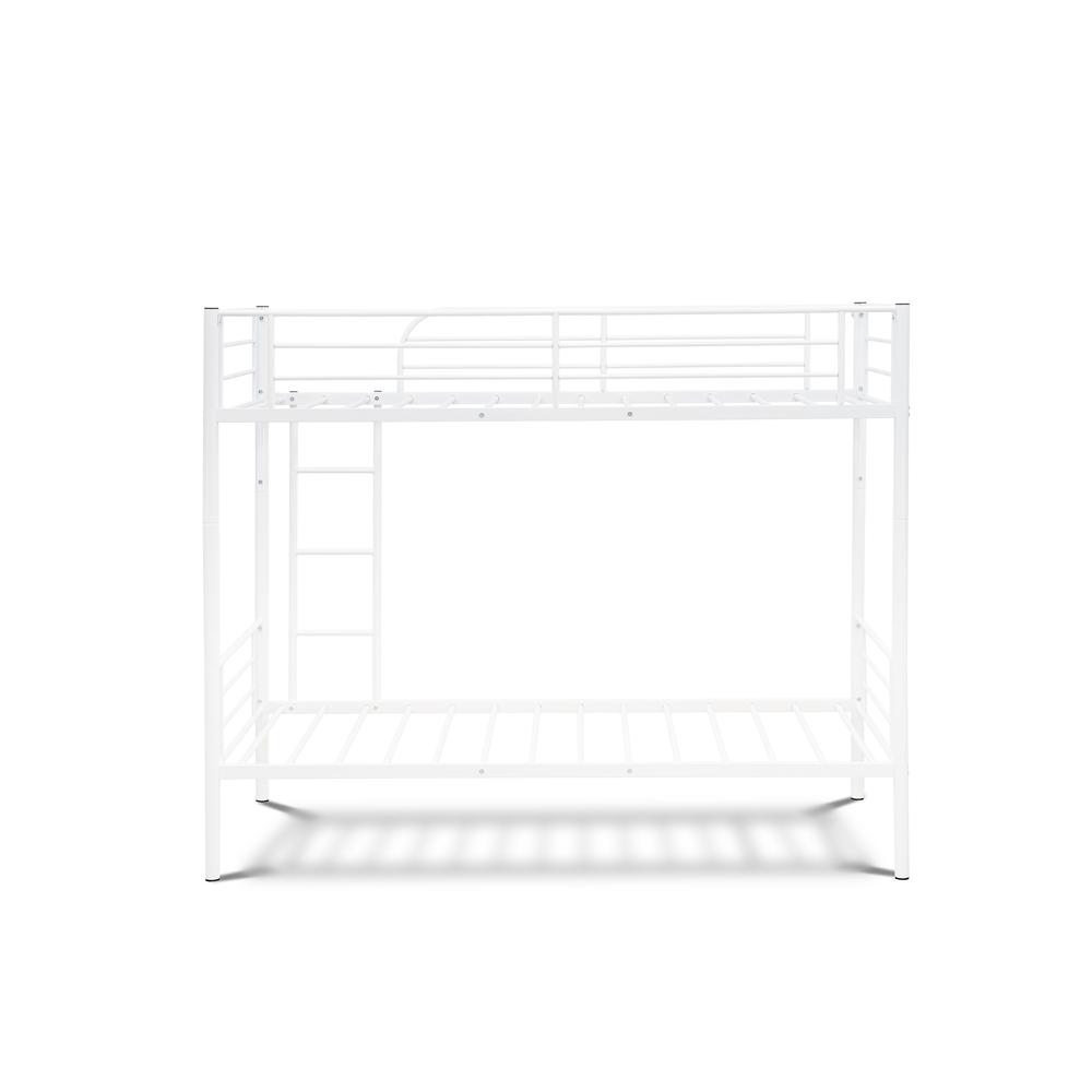 Wanda Danbury Twin Bunk Bed White Powder Coated Metal Sleek