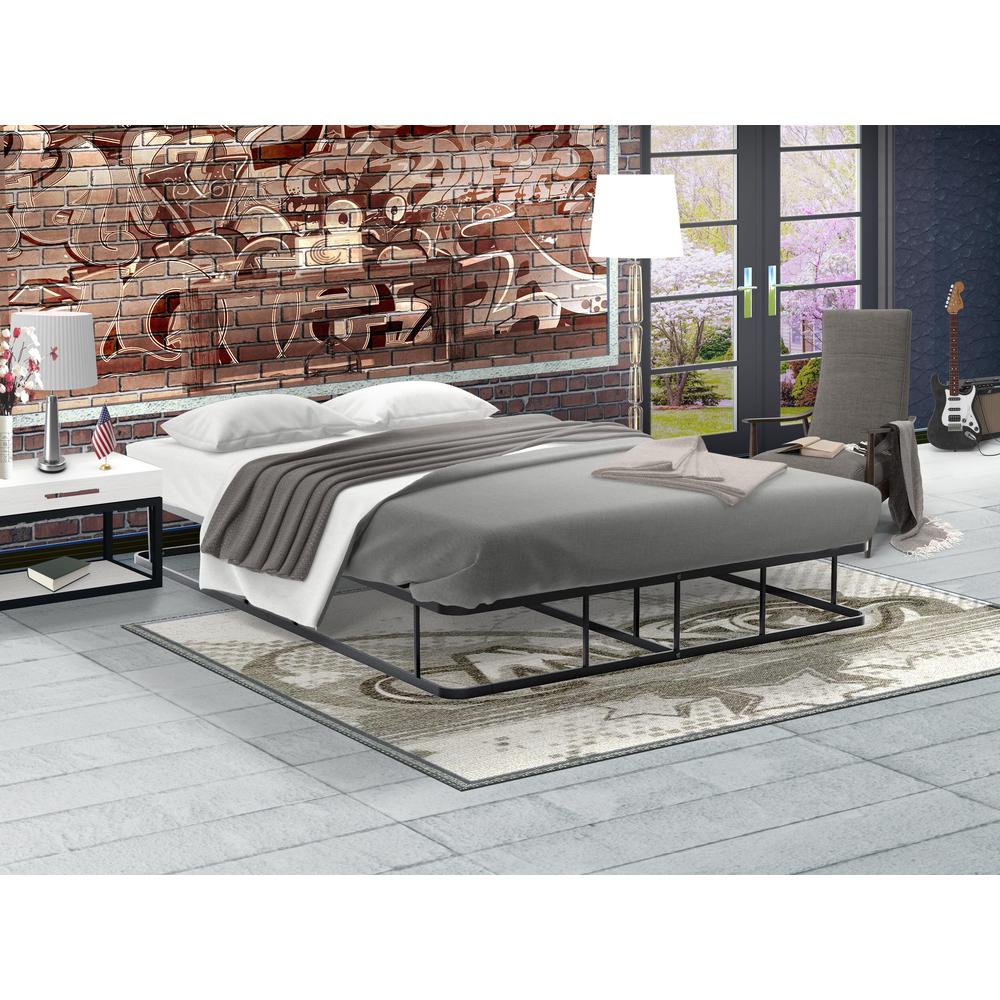 Nissa Dothan Full White Metal Bed Frame Modern Style with Sculpted Headboard & Footboard