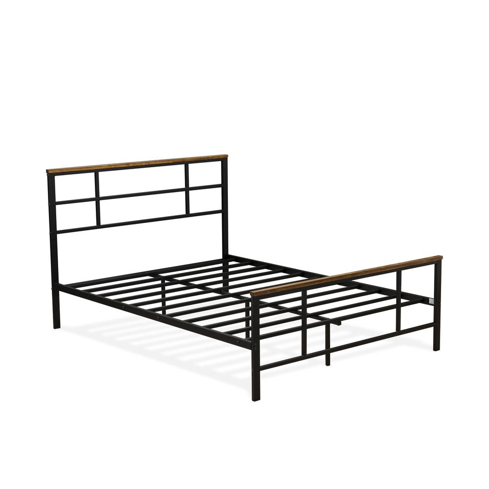Roldan Ingram Collection Full Size Black Bed Powder Coated Metal Frame with 7 Legs