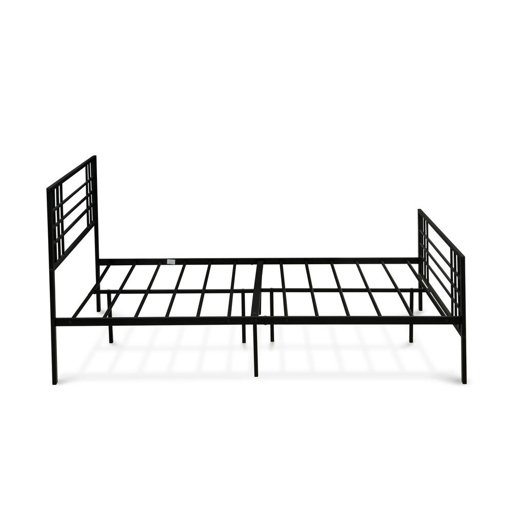 Quinten Tyler Collection Queen Black Powder Coated Platform Bed Metal Frame with Storage Space