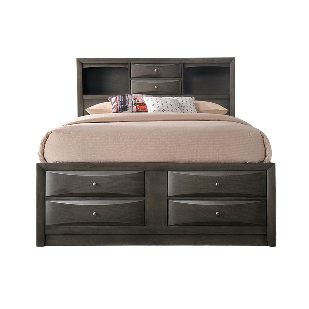 Ireland Eastern King Bed w/Storage, Gray Oak