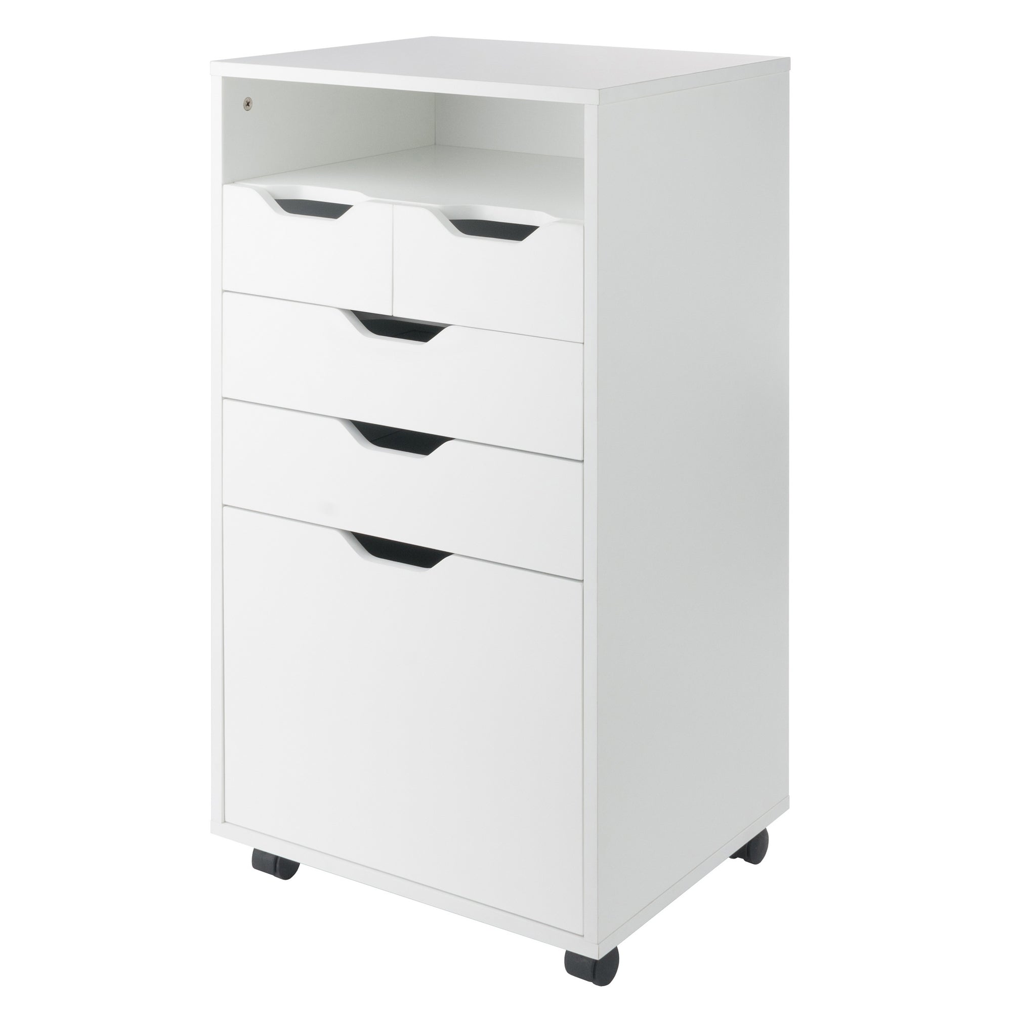 Halifax Bins & Drawers Multi-Storage Tall Mobile Cabinet, White