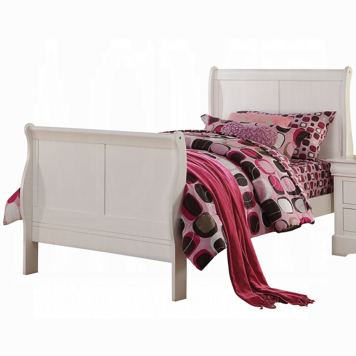 Jofreen Louis Philippe III Full Sleigh Bed – Black Wood, Elegant Style