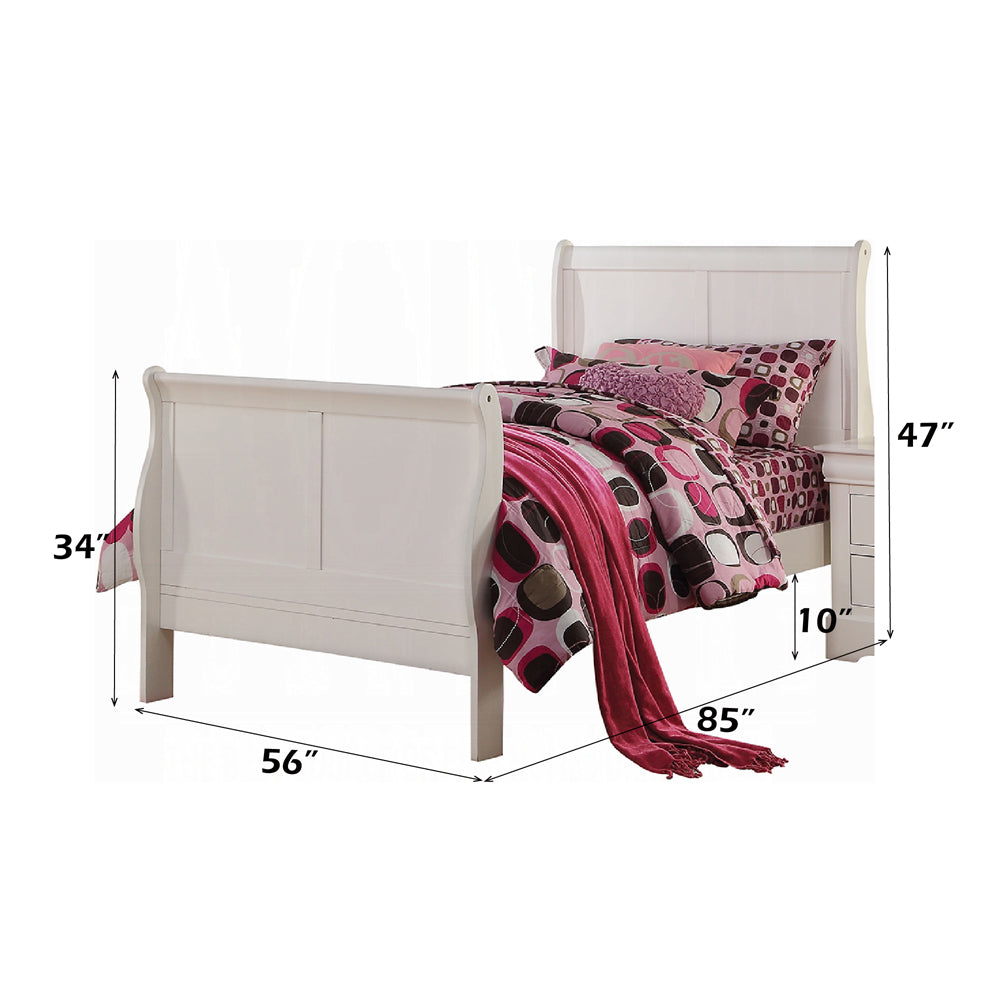 Jofreen Louis Philippe III Full Sleigh Bed – Black Wood, Elegant Style