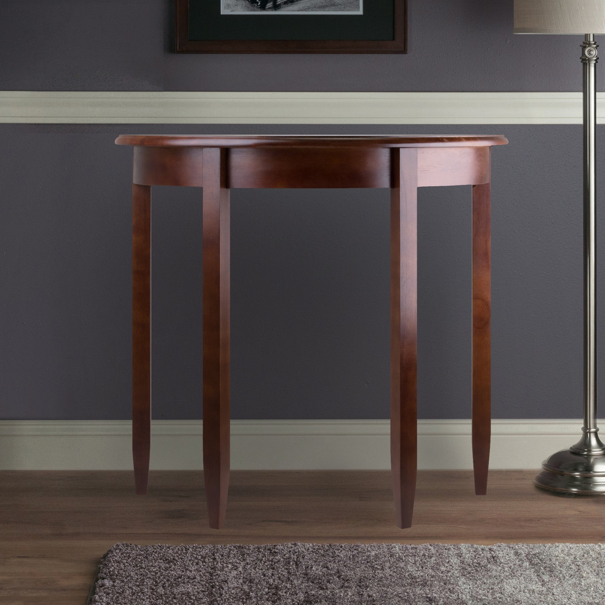 Concord Half Moon Accent Table, Walnut