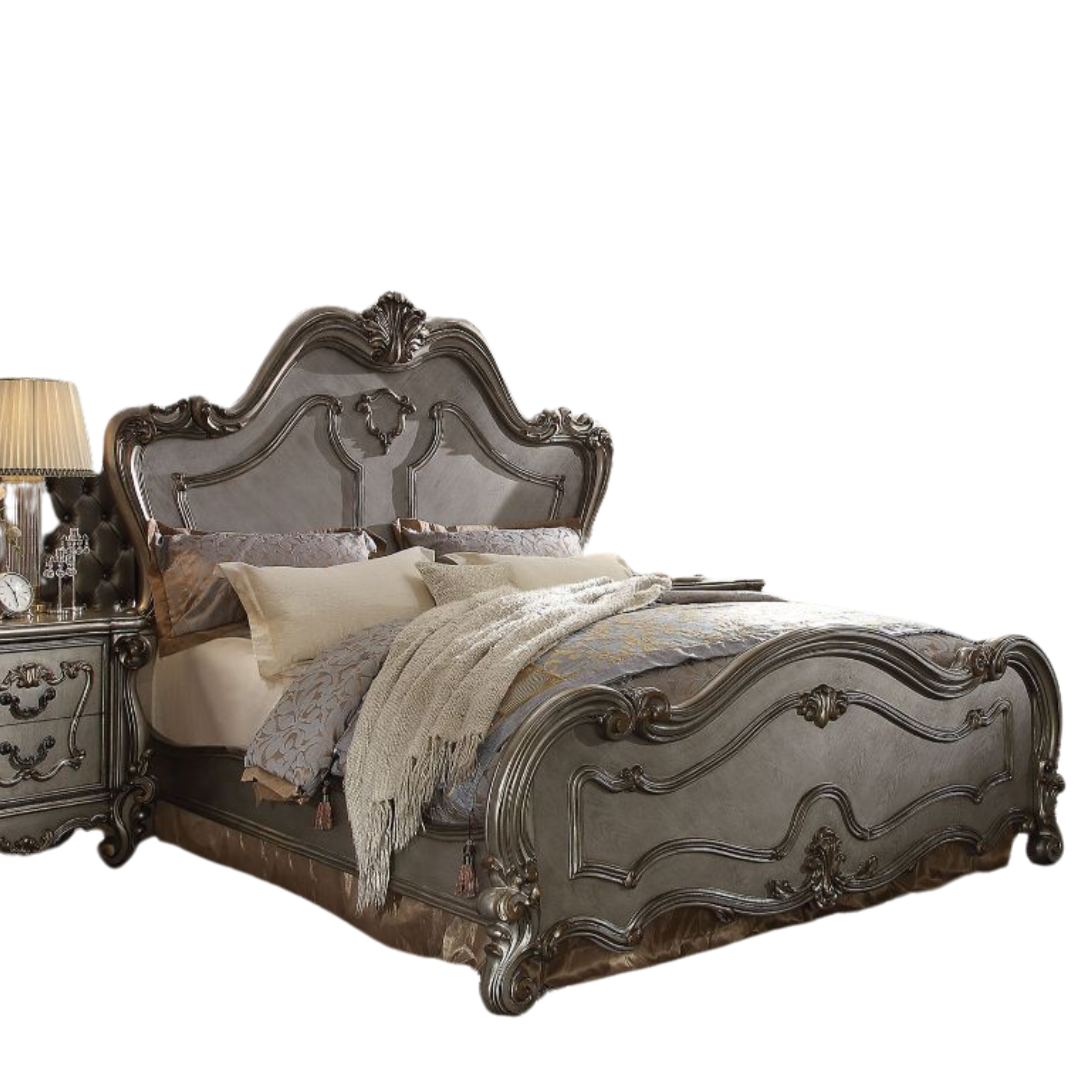 Versailles Queen Bed, Antique Platinum