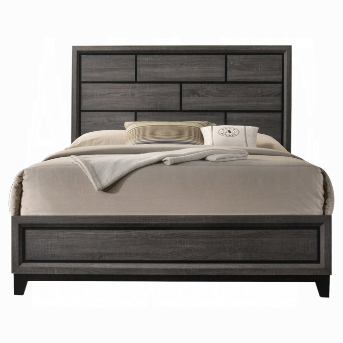 Mara Valdemar Eastern King Weathered Gray Wood Storage Bed – Space-Saving Contemporary Bed with Industrial Style
