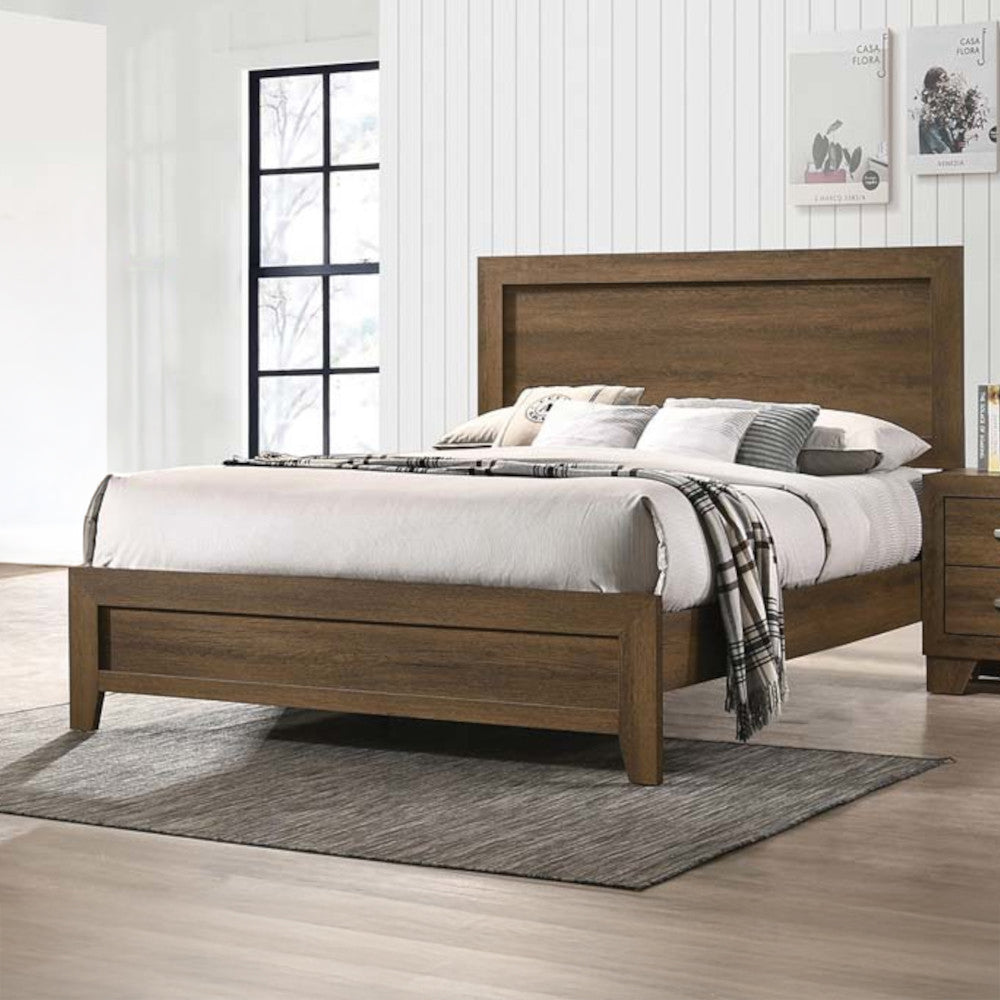 Arbor Miquell Collection King Size Oak Bed Wooden Rustic Design with Clean Lines