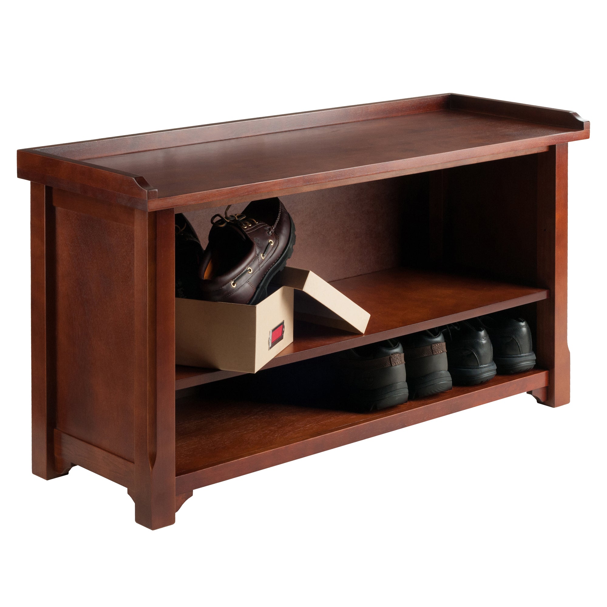 Milan Storage Hall Bench, Walnut