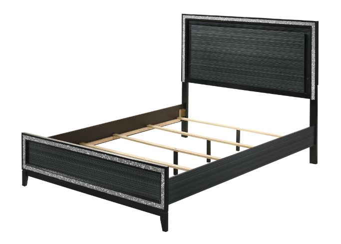 Dean Haiden Queen Wood LED Platform Bed – Classic Modern Design with Illuminated Headboard