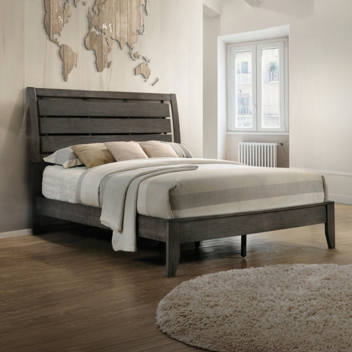 Daya Ilana Collection Eastern King Bed Gray Finish – Modern Style with Sturdy Frame